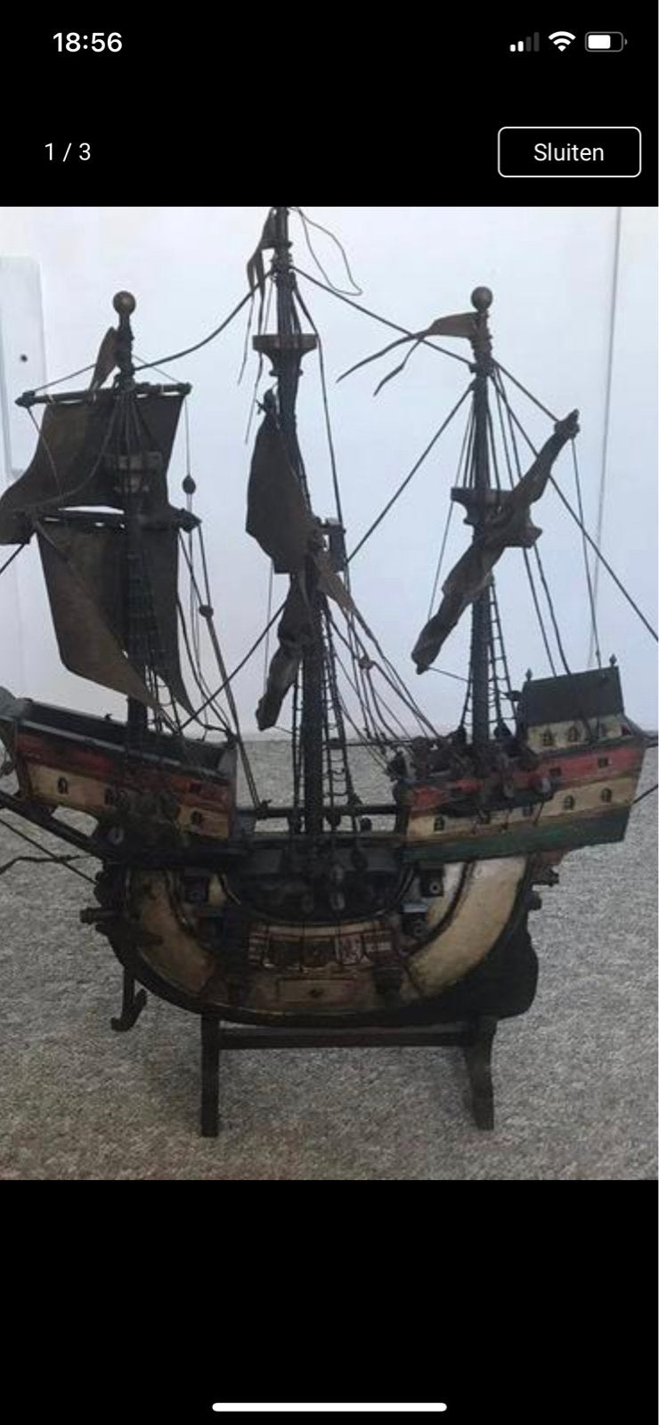 Antiek scheepsmodel - Zeilschip, Ophalen, Gebruikt, Overige merken