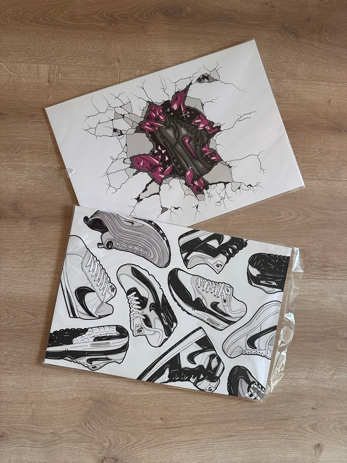 Set van 2 Nike Sneaker Prints - Kunst aan de muur, Ophalen of Verzenden