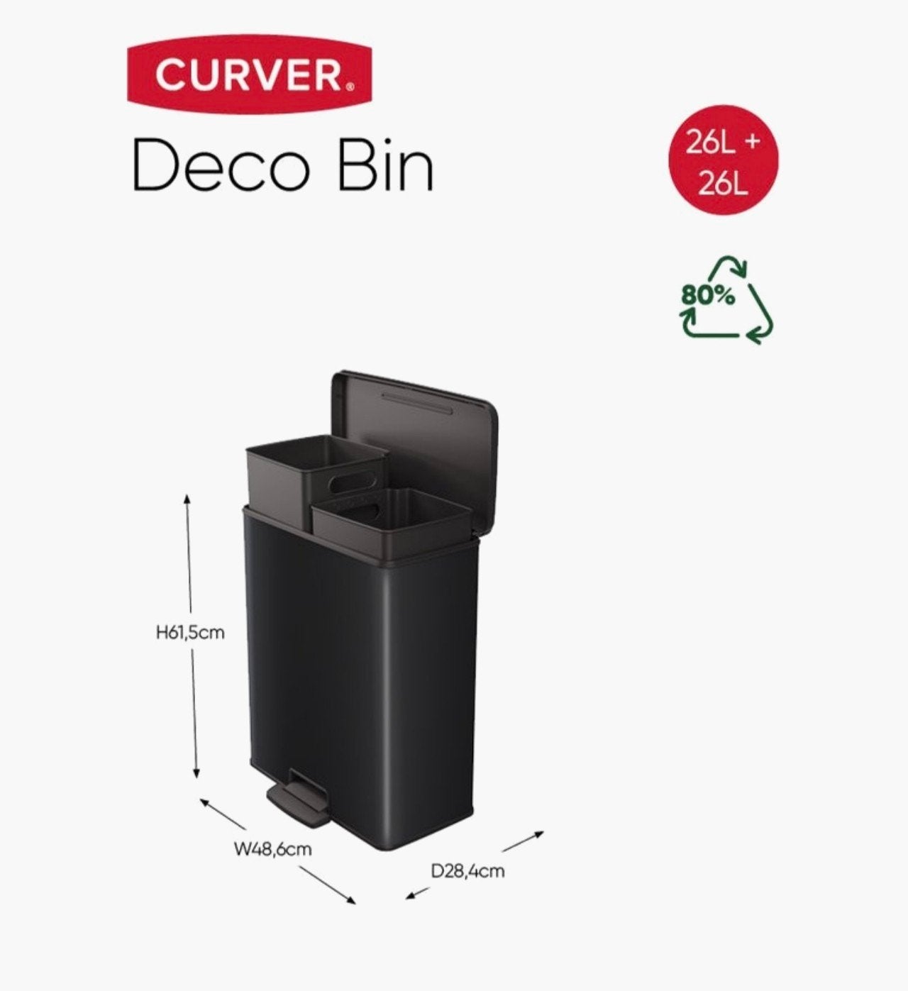 Prullenbak Nieuw in Doos!, Huis en Inrichting, Woonaccessoires | Prullenbakken, Ophalen of Verzenden, Nieuw, Kunststof, Minder dan 50 cm