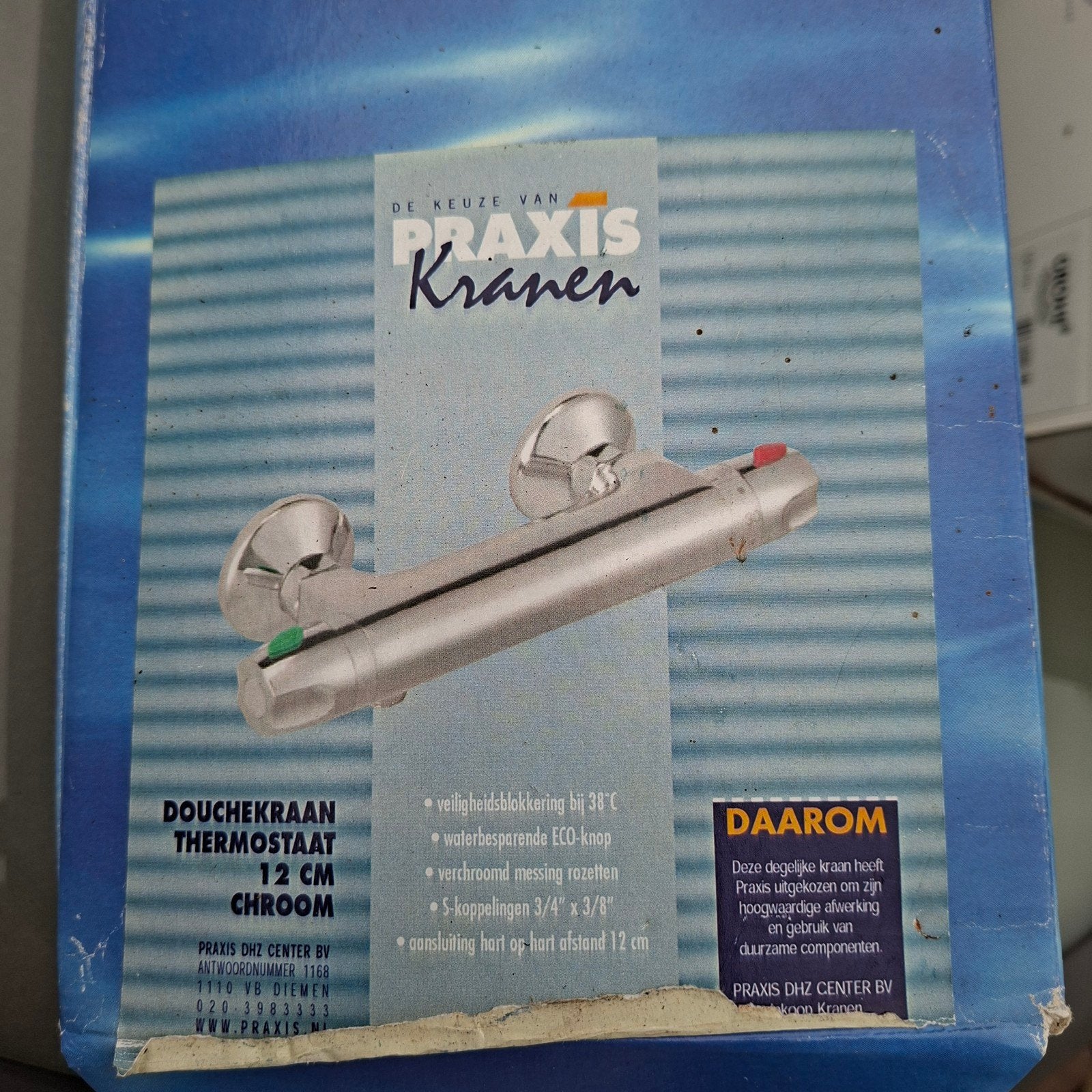 Douche thermostaat kraan 12 cm chroom, Doe-het-zelf en Verbouw, Sanitair, Ophalen of Verzenden, Chroom, Douche