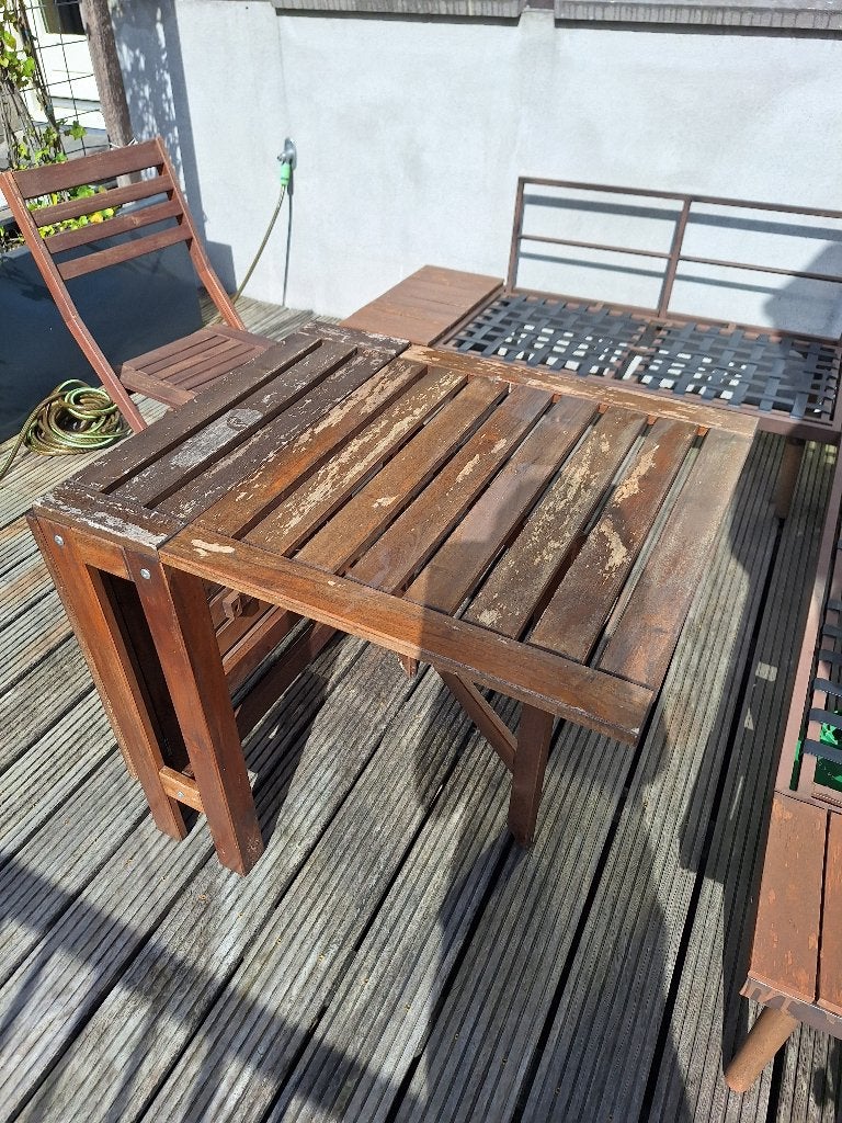 IKEA Applaro foldable garden table, Ophalen, Gebruikt, Rechthoekig, Hout