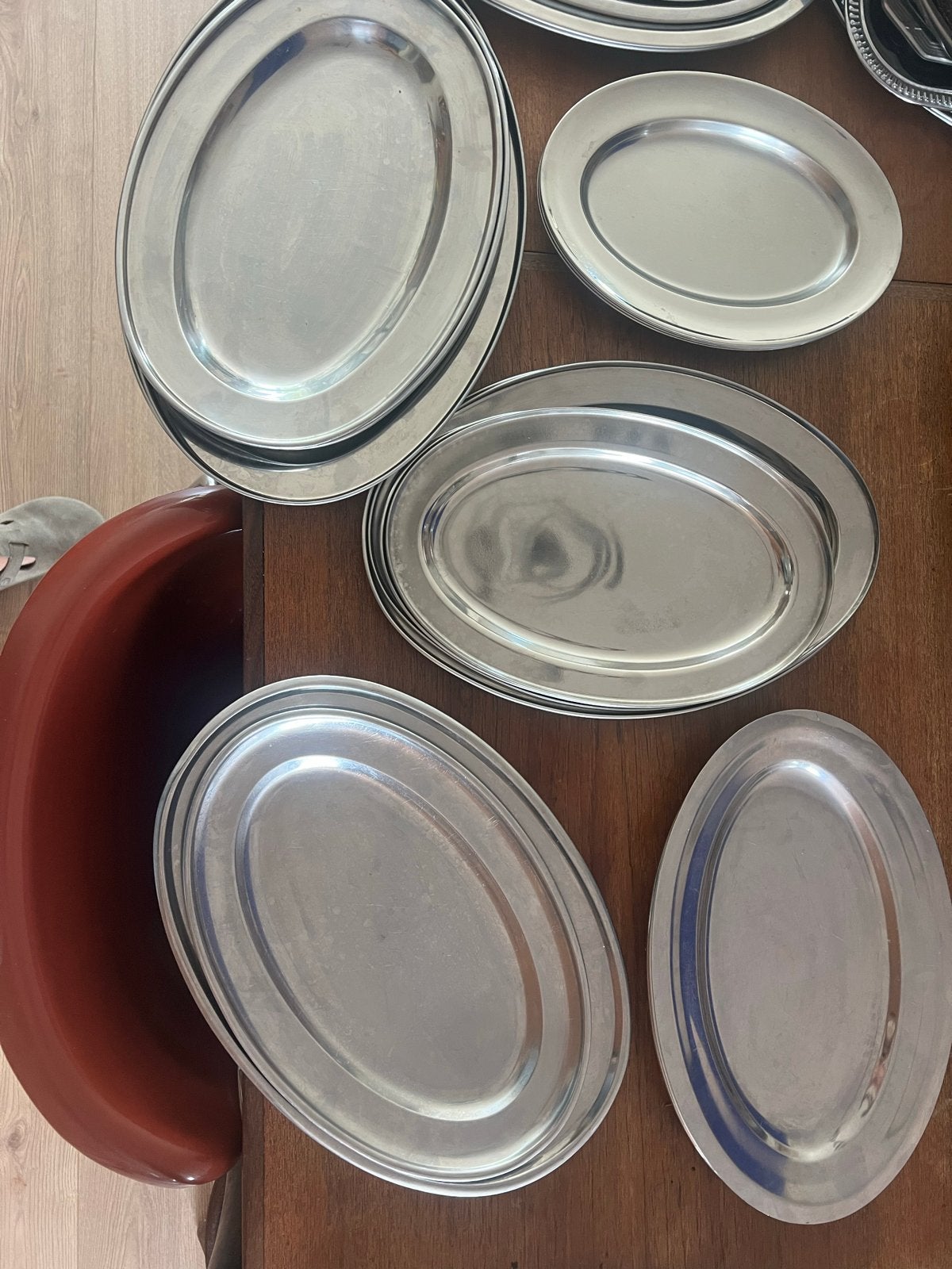 22x Ovale RVS Serveerschalen / Dienbladen, Ophalen