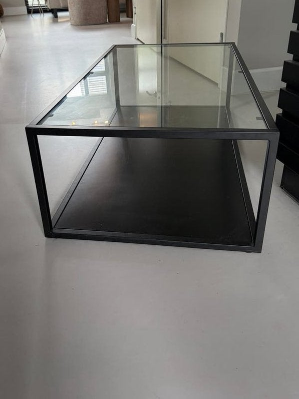 Goossens Blackhill salontafel zwart, Ophalen, 100 tot 150 cm, 50 tot 100 cm, Rechthoekig