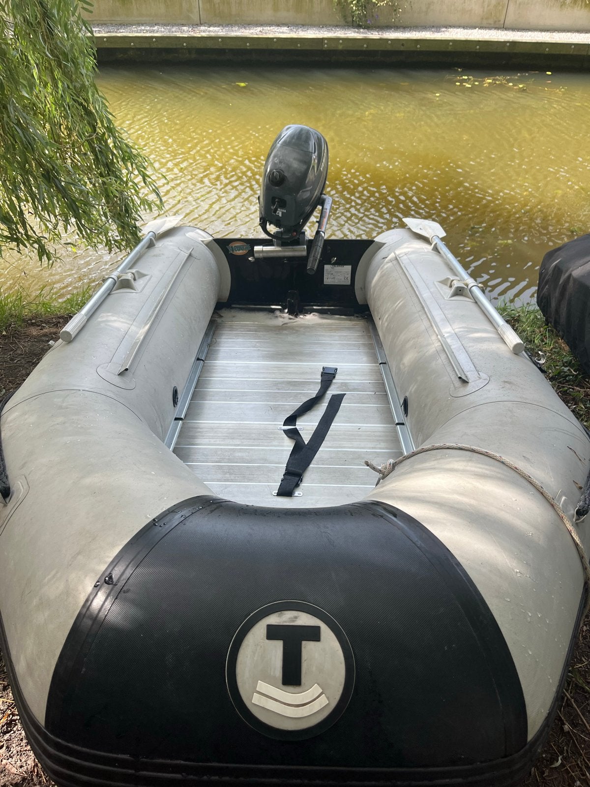 Talamex Aqualine 300 Aluminium Vloer Rubberboot, Ophalen, Zo goed als nieuw, Enkelbladige peddel