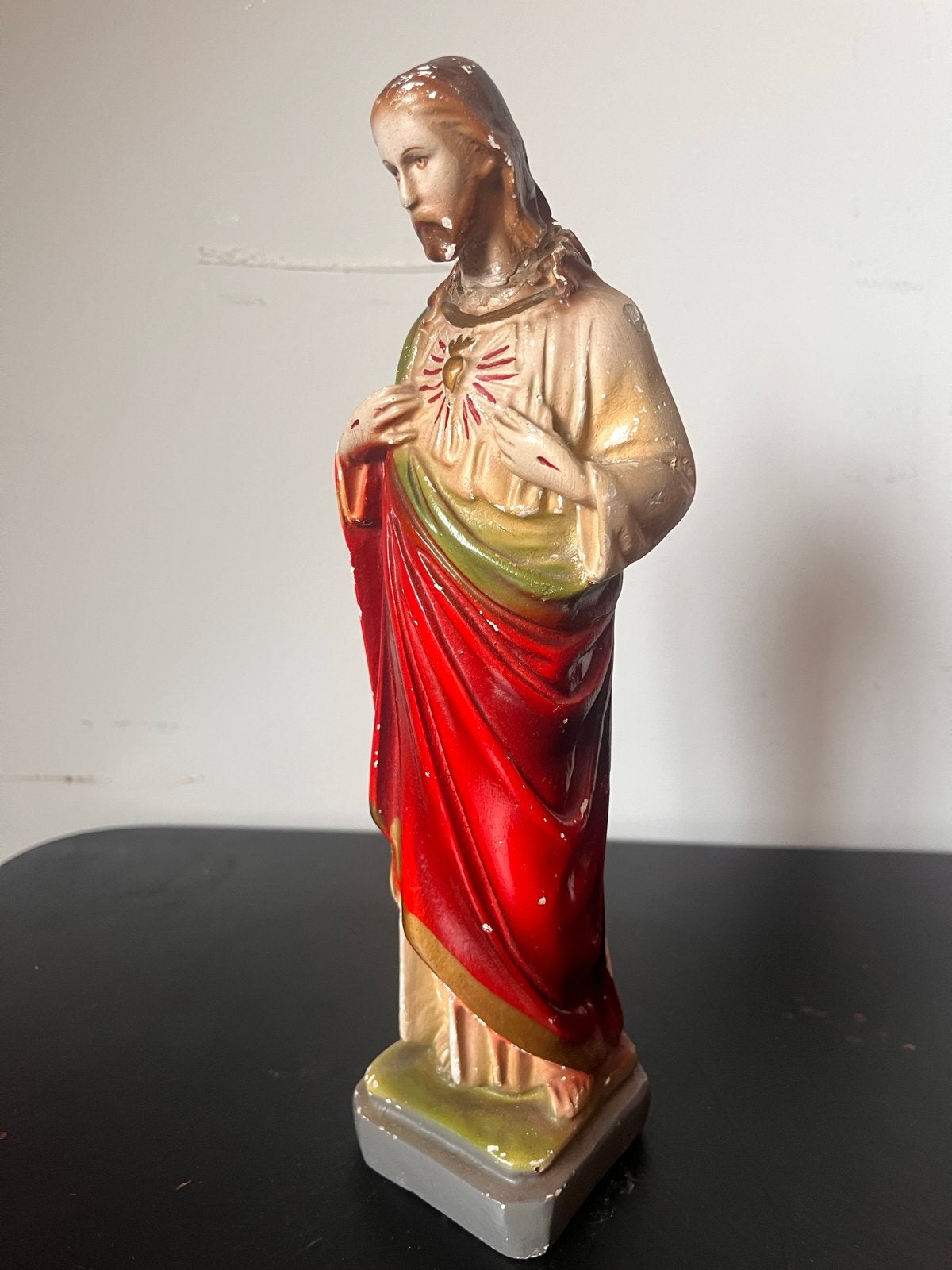 Vintage Heilig Hart Jezus beeld - Religieuze decoratie, Ophalen of Verzenden