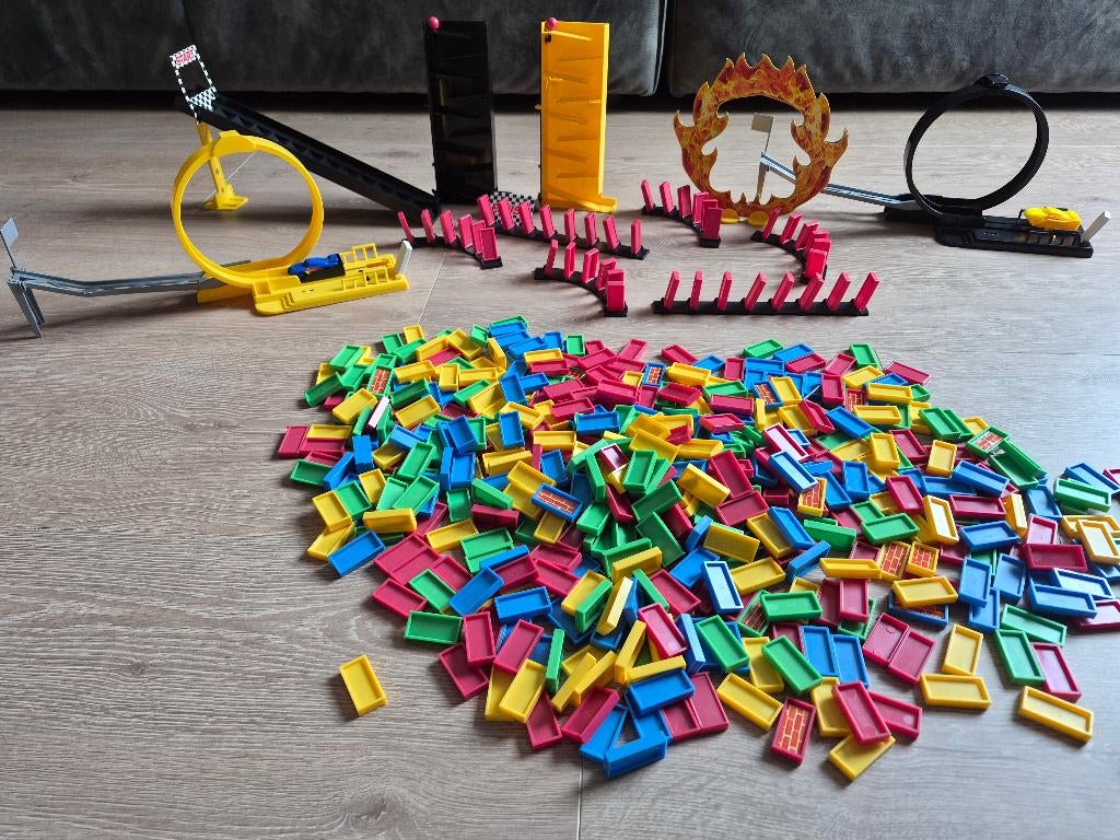 Grote Domino set inclusief loopings, Ophalen of Verzenden, Zo goed als nieuw