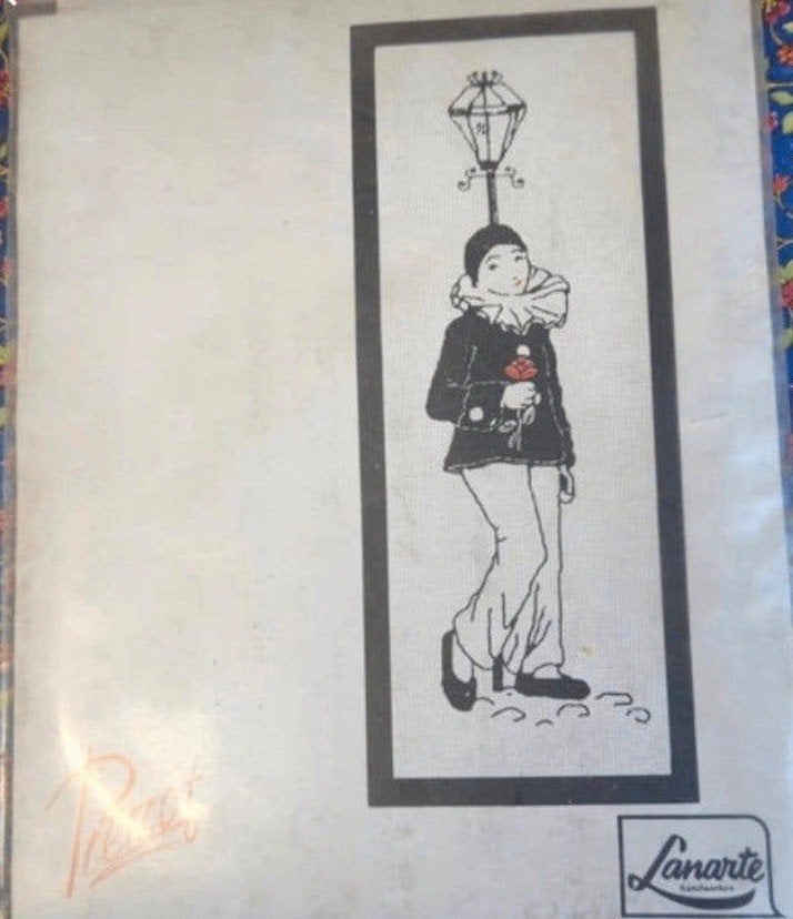 BORDUURPAKKET LANARTE PIERROT BIJZONDERE VINTAGE, Verzenden, Zo goed als nieuw, Handborduren, Borduurpakket