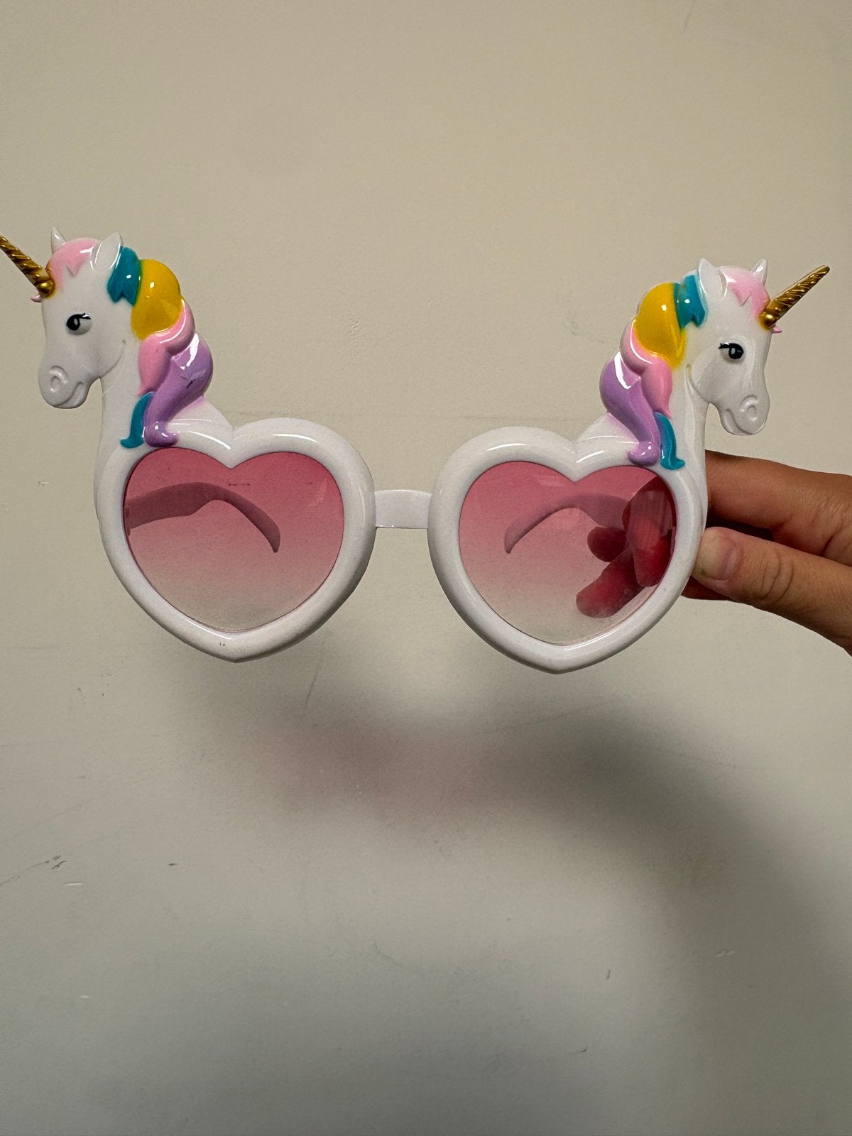 Unicorn Zonnebril - Hartvormig en Speels, Overige merken, Gebruikt, Zonnebril, Wit