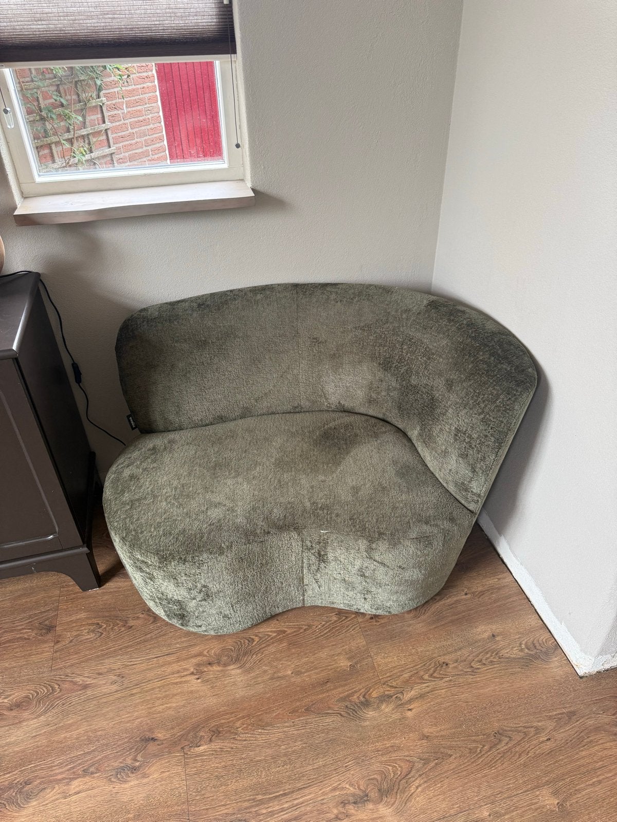 Groene fauteuil Karwei, Ophalen, Gebruikt, Stof, 75 tot 100 cm