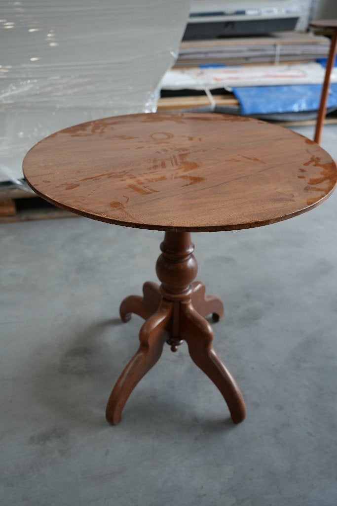 Ronde antiek houten eettafel - 75 cm, Huis en Inrichting, Tafels | Eettafels, Ophalen, Gebruikt, 50 tot 100 cm, 50 tot 100 cm
