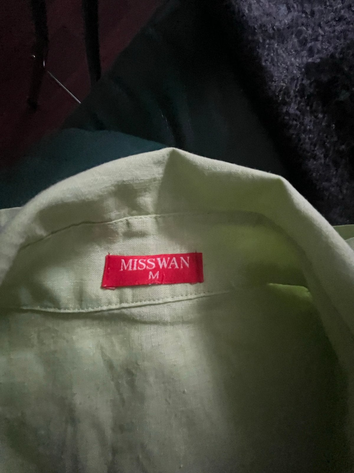 MISSWAN Lichtgroen Linnen Blouse Maat M, Ophalen of Verzenden, Gedragen, Maat 38/40 (M), Groen