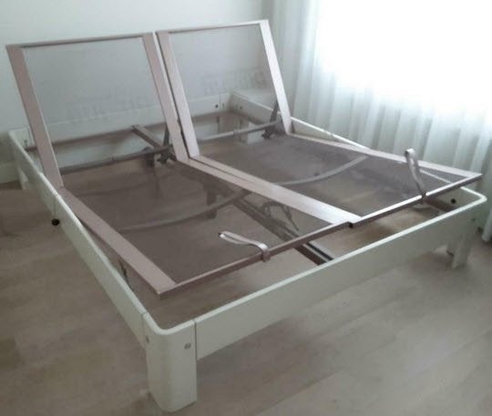 Auping auronde bed 200 x180 cm, Ophalen, Verstelbaar, Wit, Tweepersoons