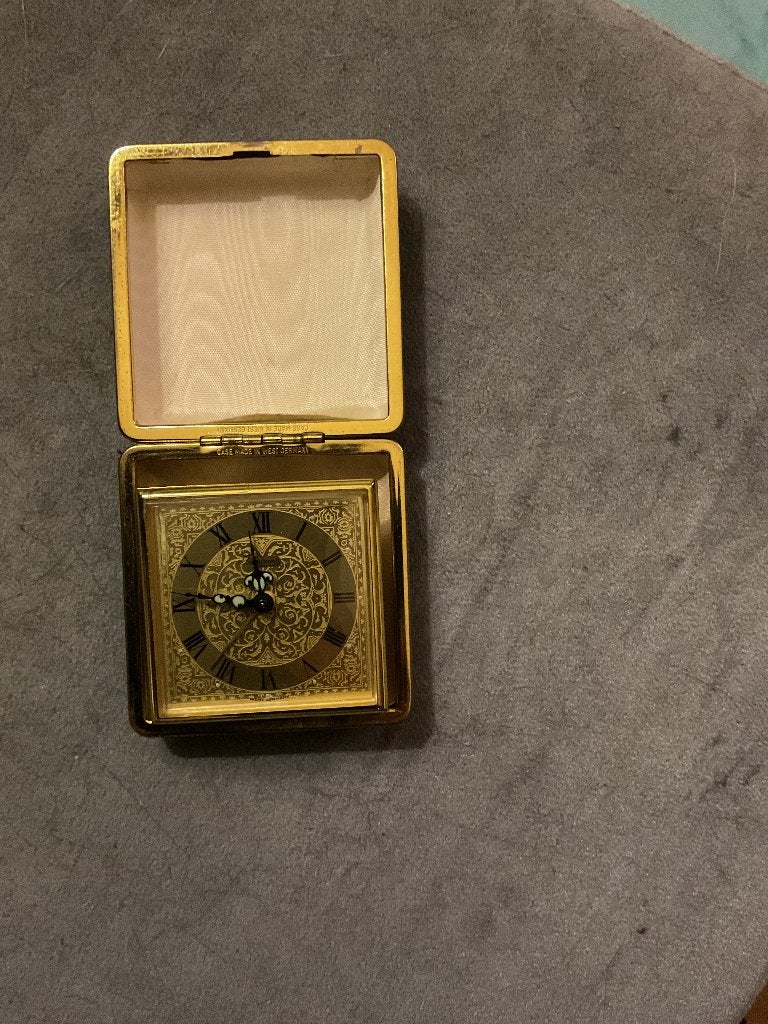 Vintage prominent reiswekker, Antiek en Kunst, Antiek | Klokken, Ophalen of Verzenden
