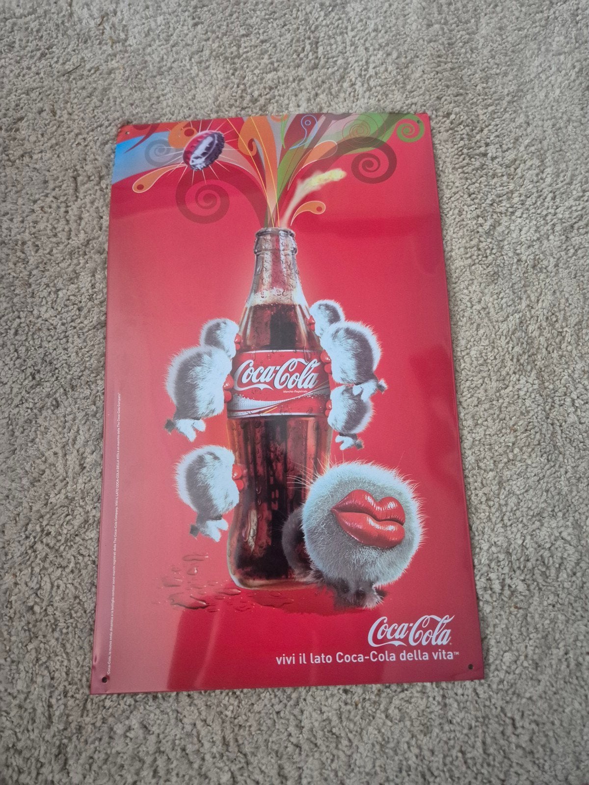 Coca-Cola Reclamebord - Vintage Metalen Plaat, Verzamelen, Merken en Reclamevoorwerpen, Ophalen, Gebruikt, Reclamebord