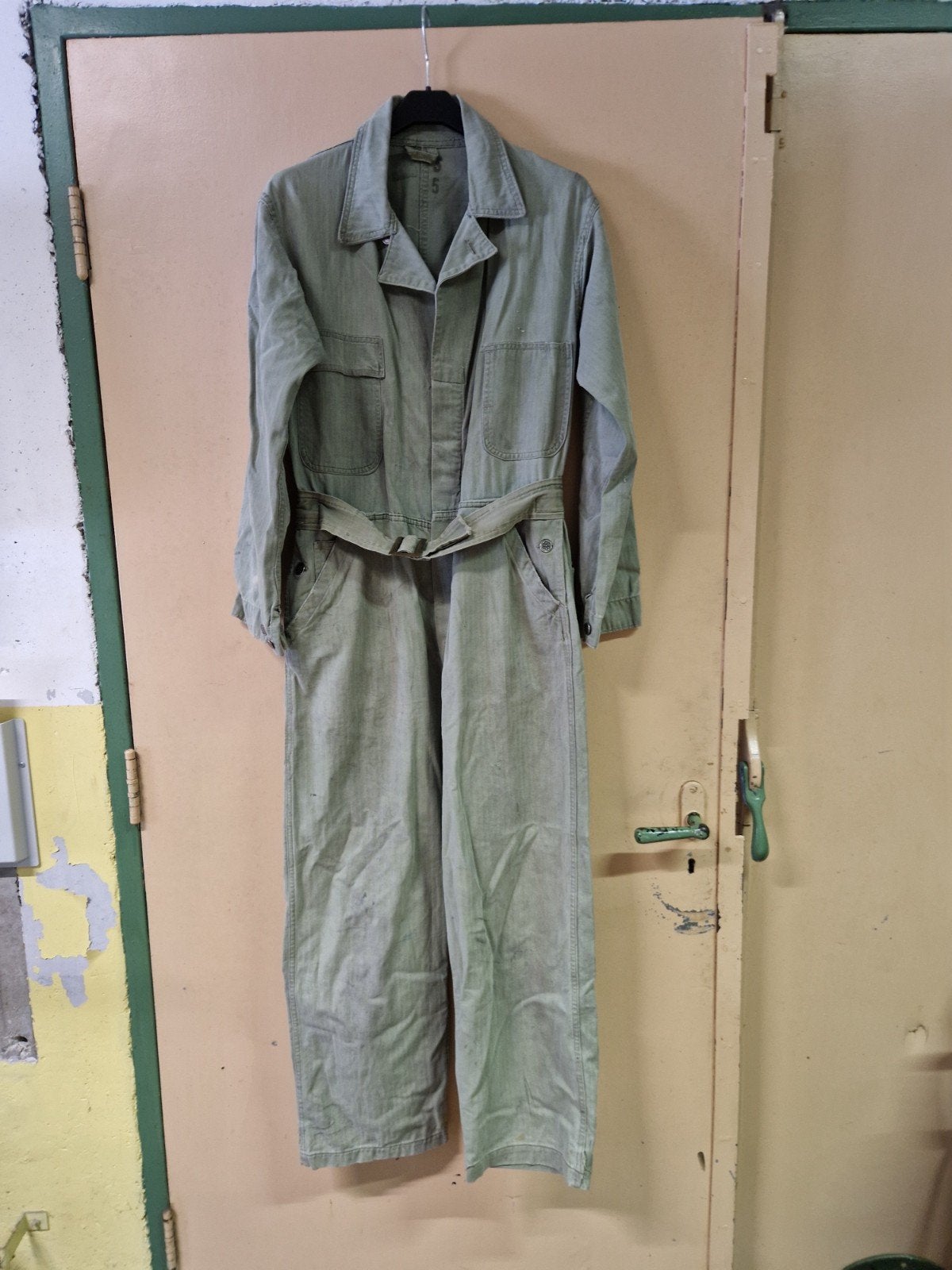 US ww2 HBT coverall 1e model, Ophalen of Verzenden, Amerika