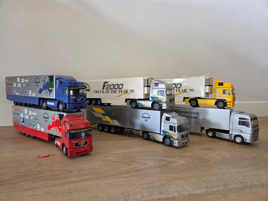 2x Lioncar / Liontoys MAN F2000 en 4x Conrad M.A.N demo, Hobby en Vrije tijd, Modelauto's | 1:50, Ophalen of Verzenden, Gebruikt