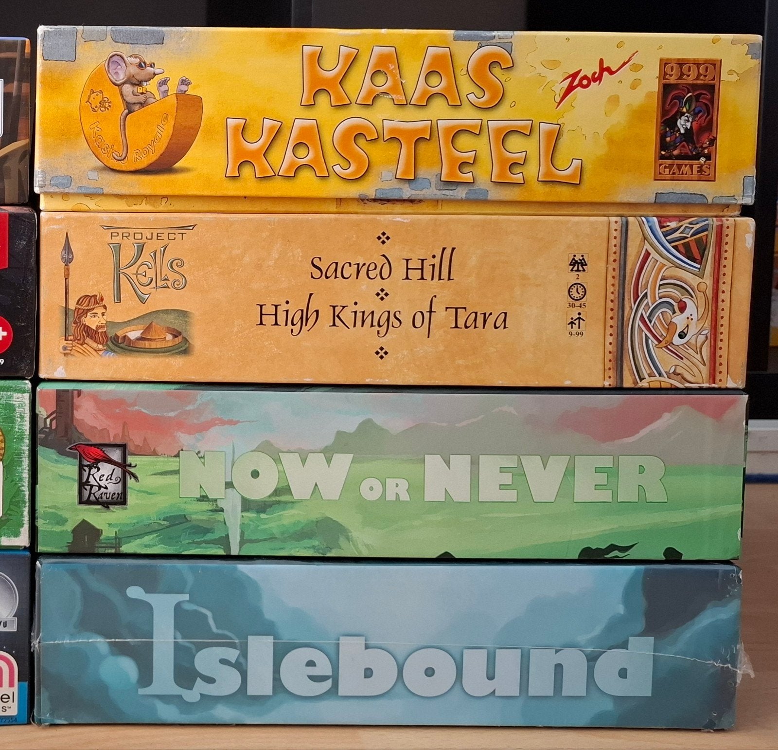 Kaas Kasteel - Sacred Hill - Now or Never - Islebound, Hobby en Vrije tijd, Drie of vier spelers, Ophalen of Verzenden, Gebruikt