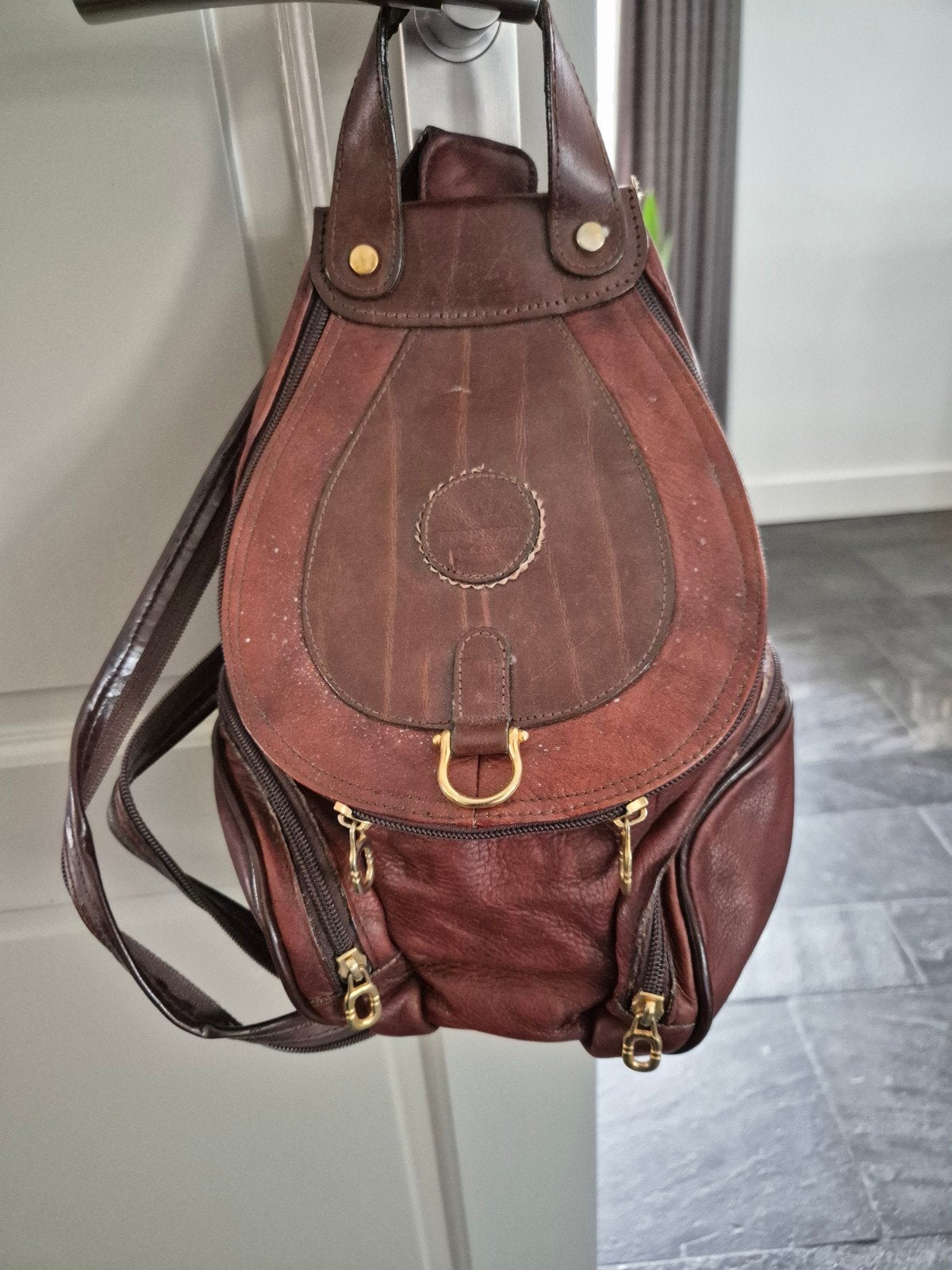 Firenze bags lederen schouder tasje/rugzakje, Overige merken, Bruin, Ophalen of Verzenden, Zo goed als nieuw