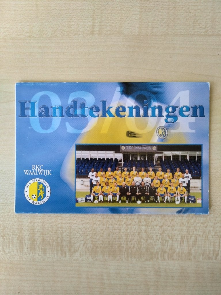 RKC Waalwijk handtekeningenkaart van seizoen 2003-2004, Verzenden, Zo goed als nieuw, Overige binnenlandse clubs, Overige typen
