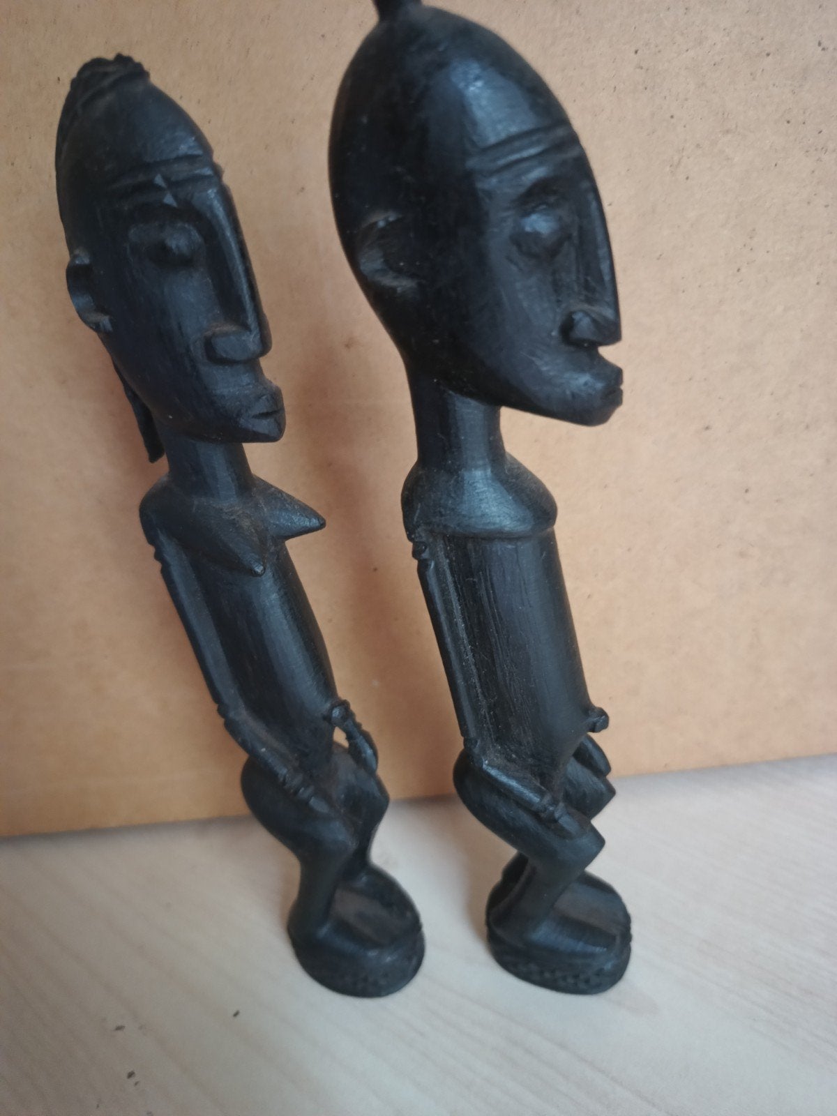 Dogon houten beeldjes - 22 cm hoog, Hout, Afrika, Handgemaakt, Beeld