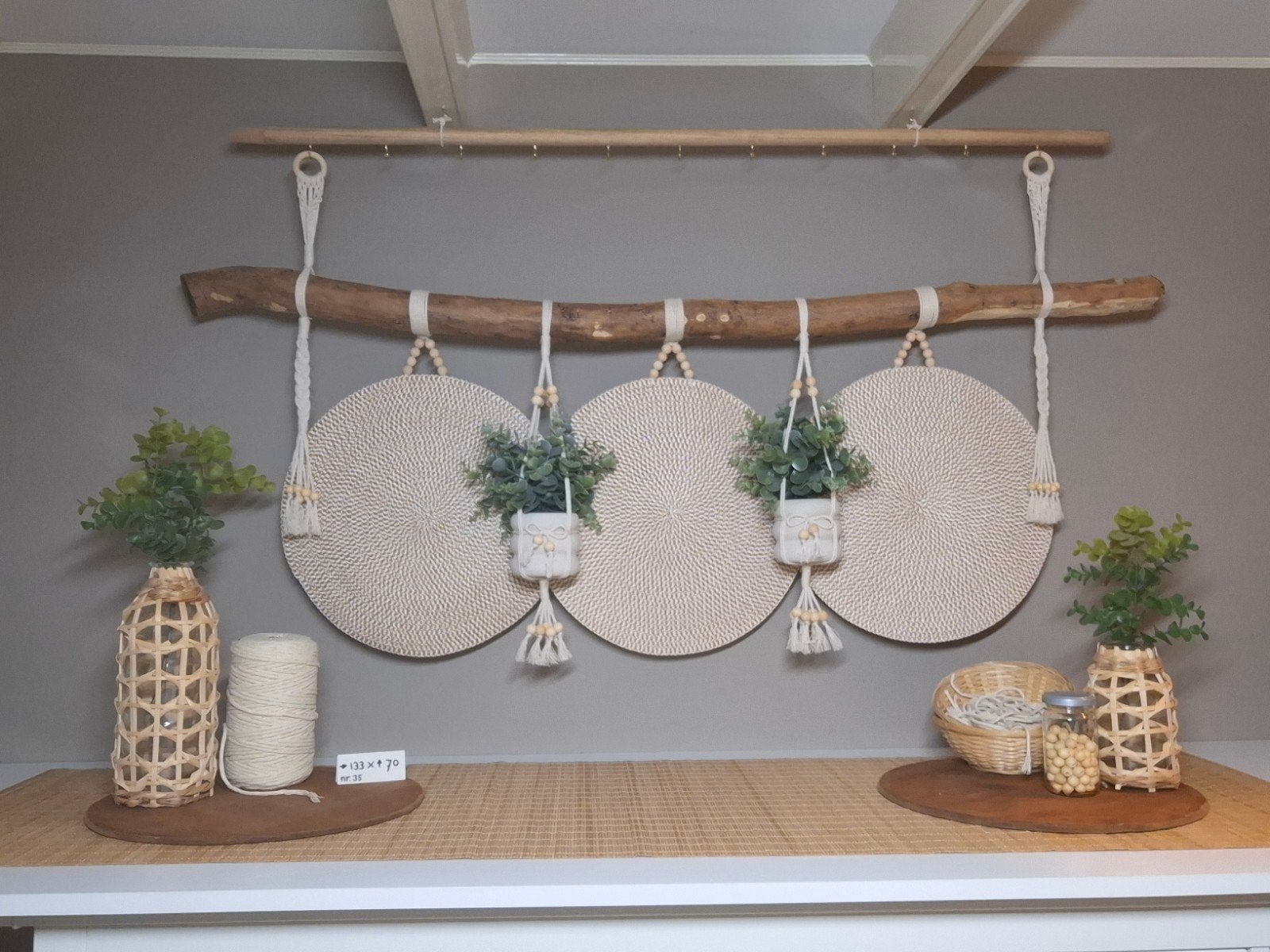 Unieke handgemaakte wanddecoratie, Ophalen, 130 cm, Meerkleurig, Nieuw
