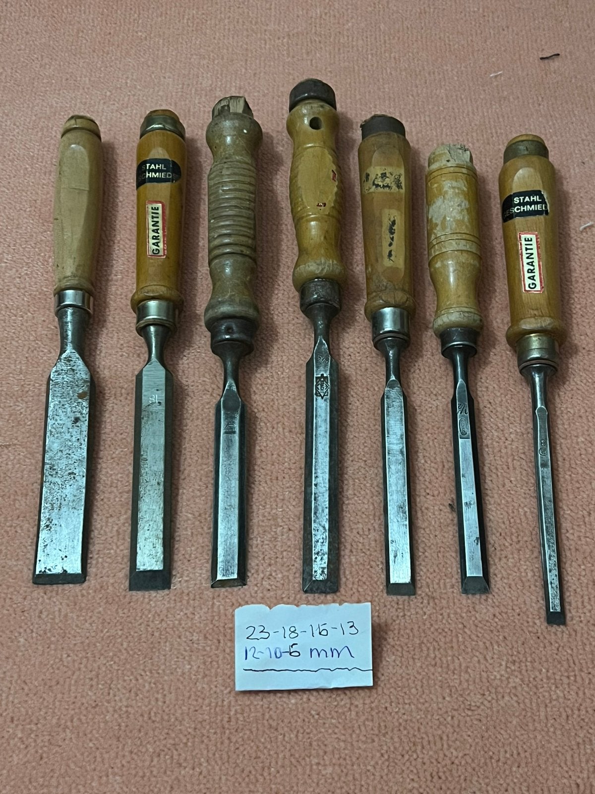 Set van 7 vintage beitels prima conditie, Ophalen of Verzenden, Gebruikt