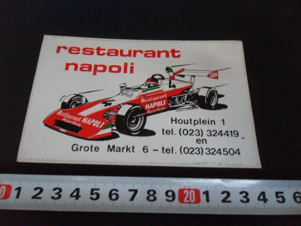 sticker haarlem restaurant NAPOLI strip F1 race auto, Verzamelen, Ophalen of Verzenden, Zo goed als nieuw