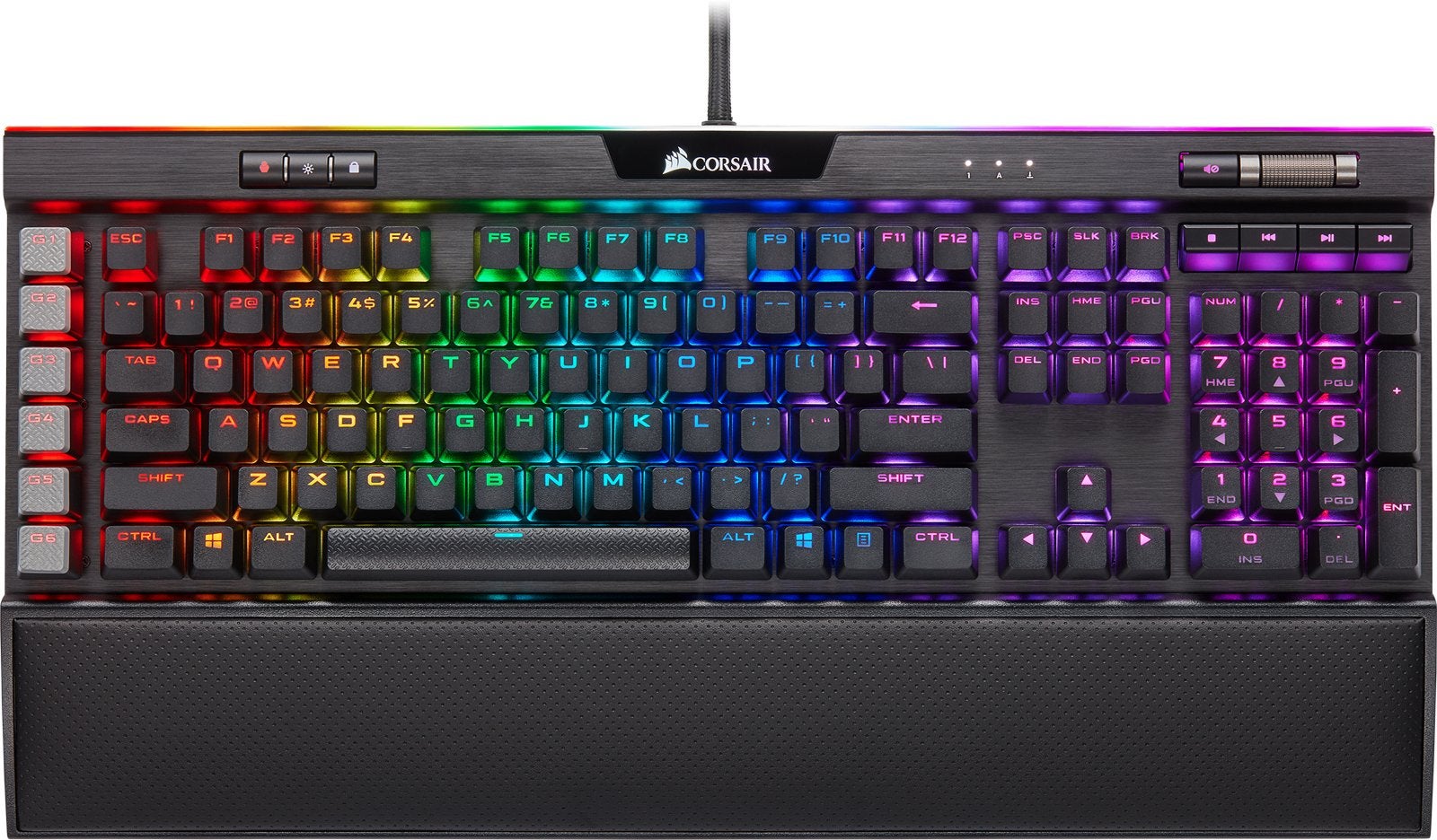 Corsair K95 Qwerty keyboard met polssteun, Computers en Software, Toetsenborden, Ophalen of Verzenden, Zo goed als nieuw