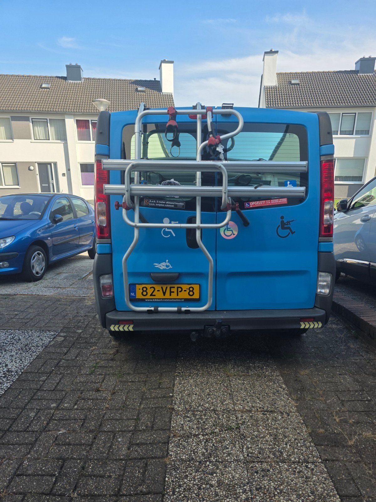 Fietsdrager voor achterdeur  opel Renault of fiat, Ophalen of Verzenden, 3 fietsen of meer, Gebruikt, Achterklepdrager