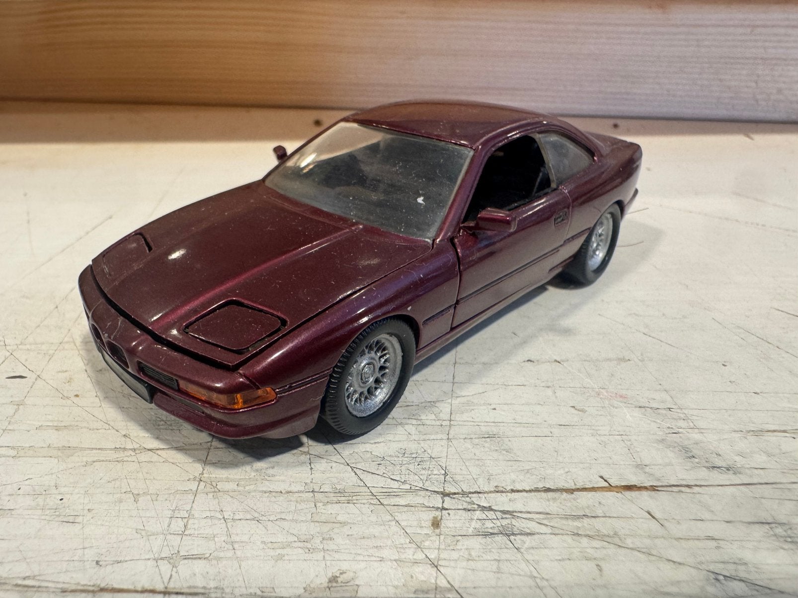 1:43 Oude BMW 850i B. Rood met. Schabak, Ophalen of Verzenden, Gebruikt, Auto, Overige merken
