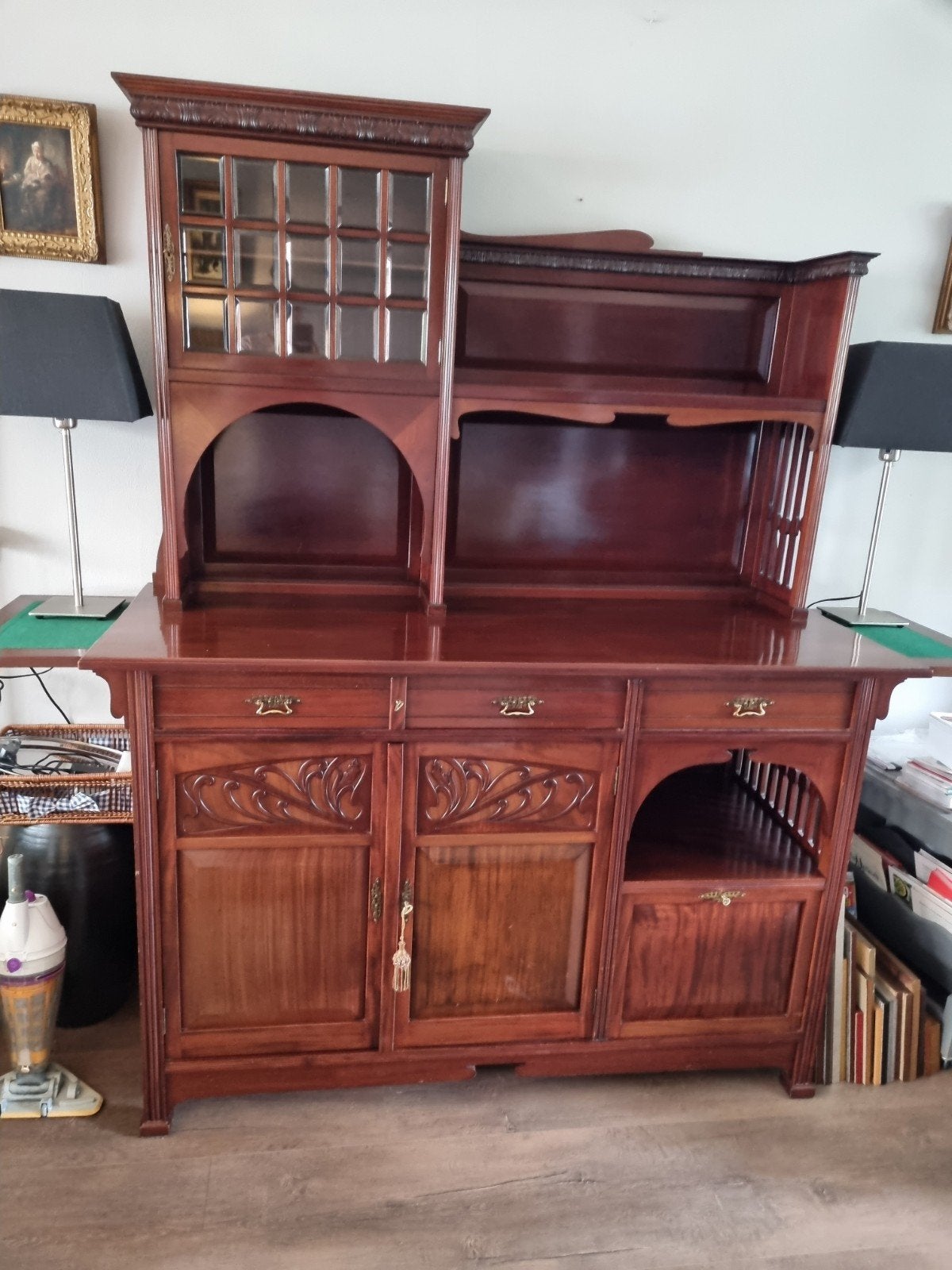 Prachtig art nouveau Buffetkast  - Uniek en Authentiek, Huis en Inrichting, Kasten | Buffetkasten, Ophalen, Gebruikt, Met deur(en)