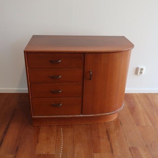 Ladekast Kempkes vintage retro mid century 88 cm origineel, Ophalen, Gebruikt, 50 tot 100 cm, 3 of 4 laden