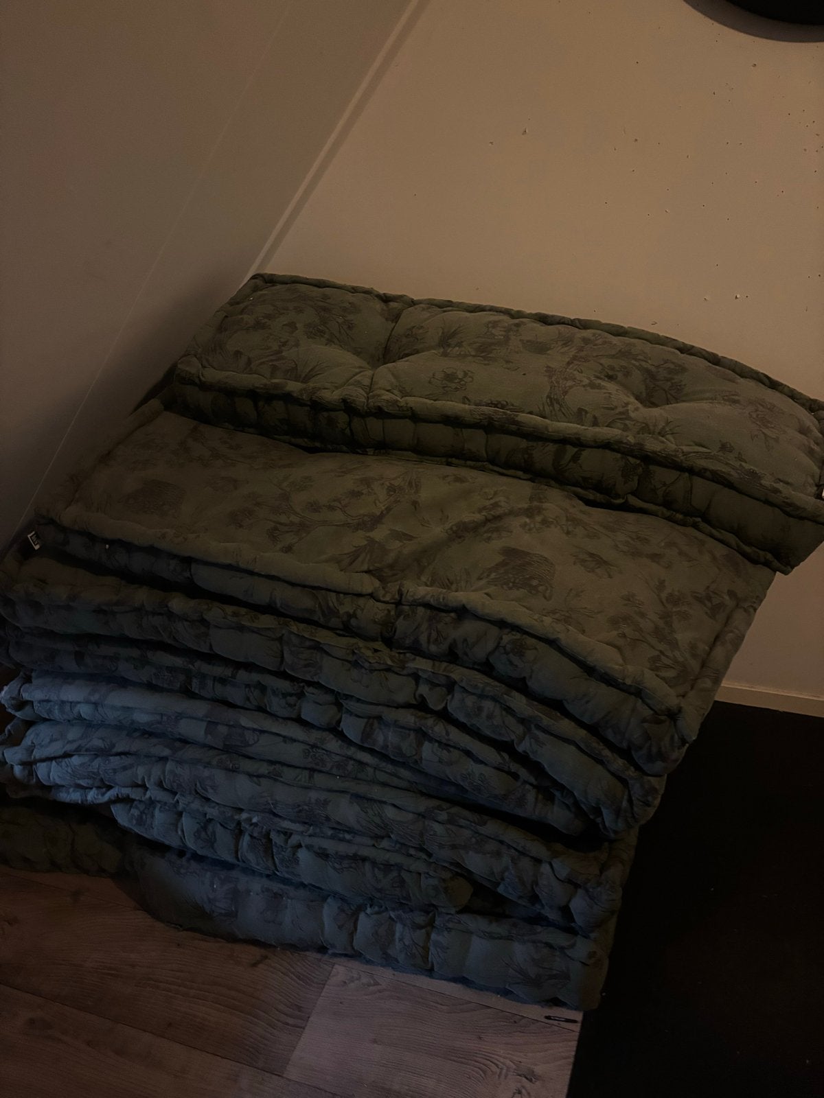 Gratis Palletkussens - Groene vintage print, Ophalen of Verzenden, Gebruikt, Groen, Textiel