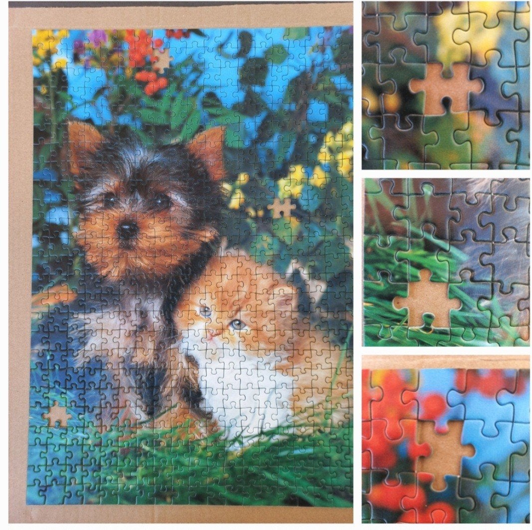 Ravensburger, hondje met kitten, 500 st., Hobby en Vrije tijd, Ophalen of Verzenden, 500 t/m 1500 stukjes