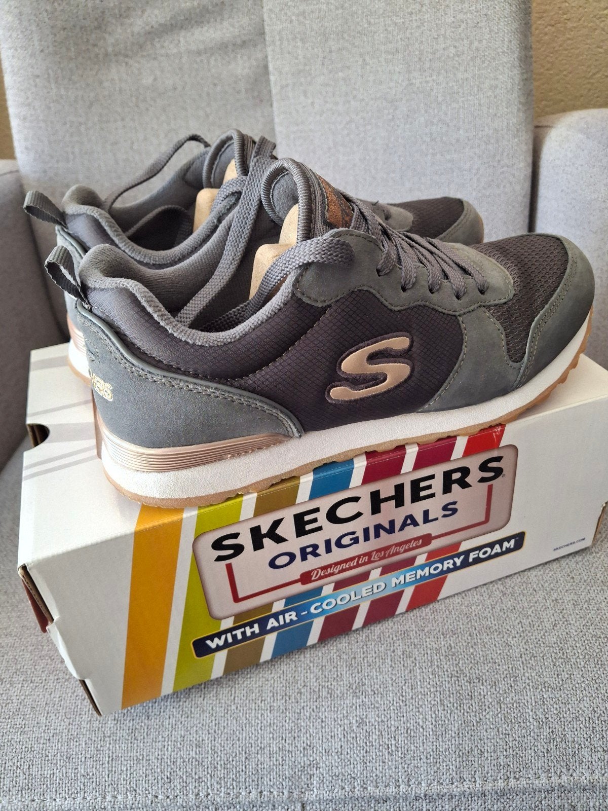 Skechers dames Og 85 Goldn GurlSneakers,Charcoal, maat 38,5, Skechers, Ophalen of Verzenden, Grijs, Sneakers of Gympen