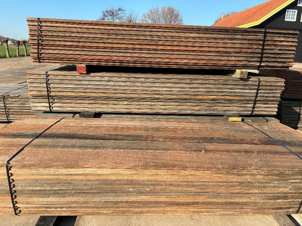 Prachtige partij gebruikte damwandplanken met mes en groef, Tuin en Terras, Palen, Balken en Planken, Ophalen, Gebruikt, Planken