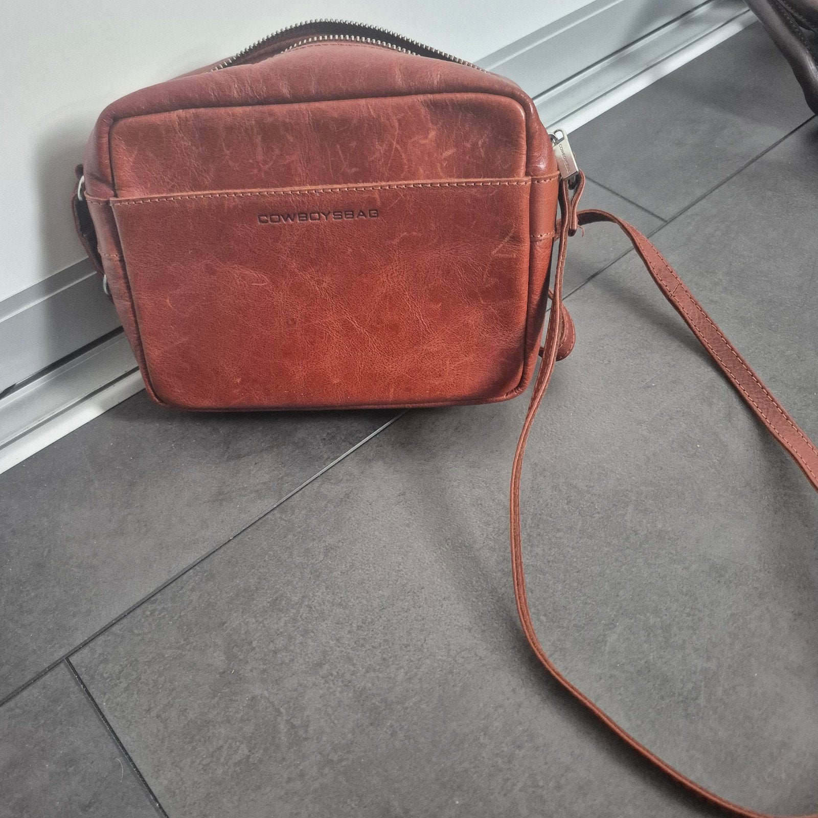Cowboysbag handig tasje met verschillende opbergvakjes, Ophalen of Verzenden, Gebruikt, Bruin, Schoudertasje