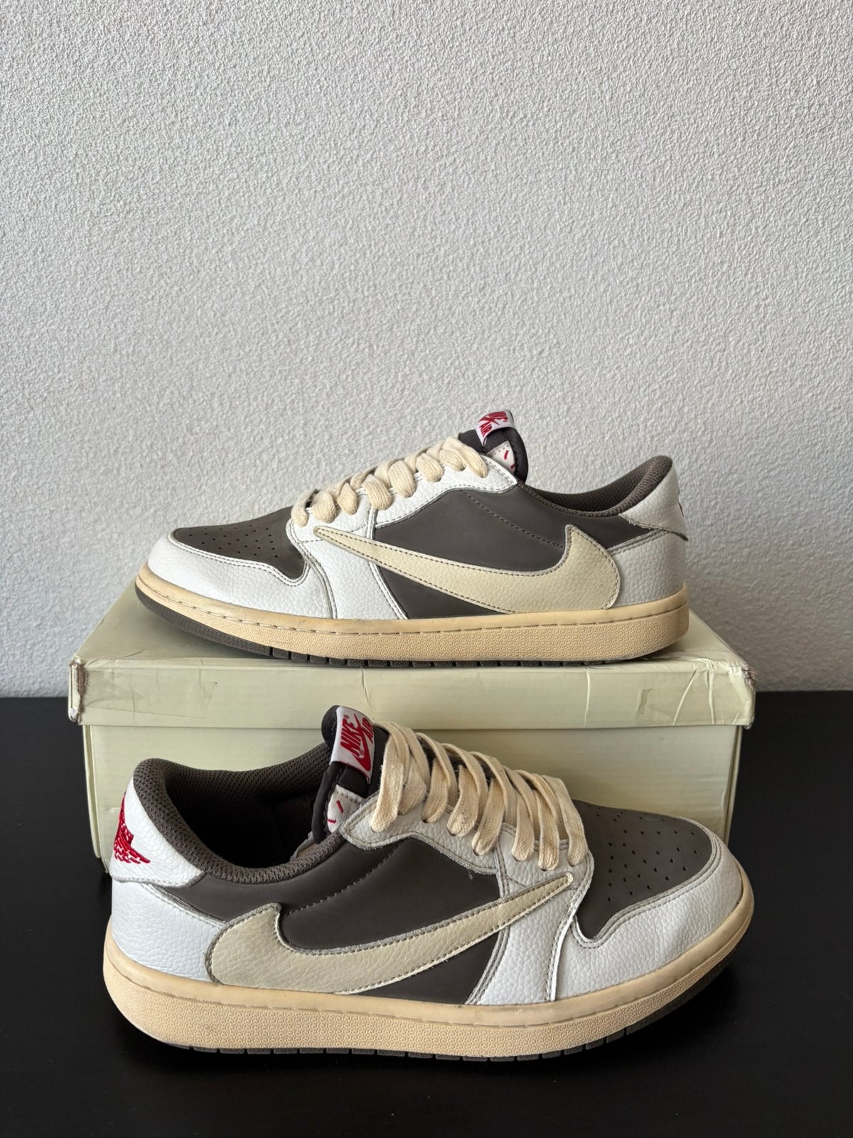 Travis Scott x Air Jordan 1 Low Reverse Mocha schoenen, Kleding | Heren, Schoenen, Ophalen, Zo goed als nieuw, Bruin, Sneakers of Gympen