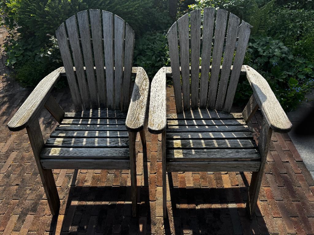 Eettafelset Bearchairs Tuintafel en 4 bijpassende stoelen, Ophalen, Gebruikt, Teakhout