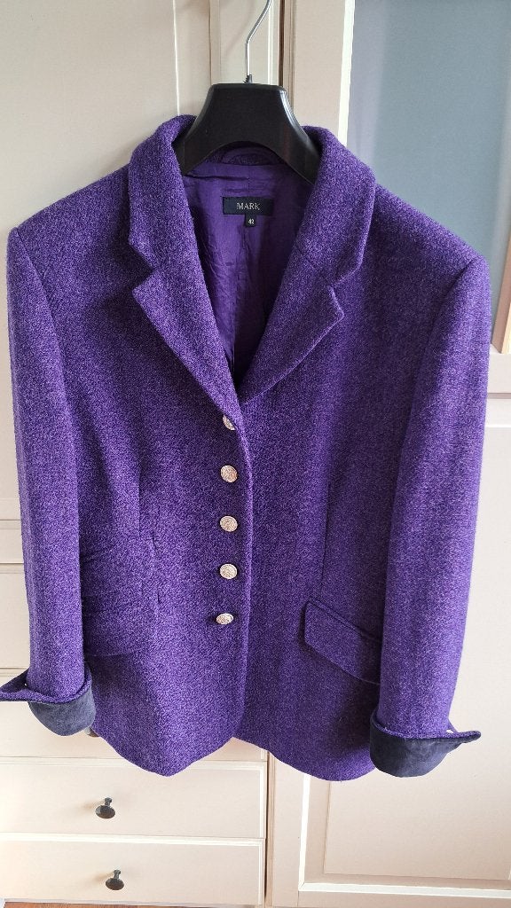 Jasje dames Mark, Harris Tweed, Kleding | Dames, Jasjes, Kostuums en Pakken, Maat 38/40 (M), Paars, Ophalen of Verzenden, Jasje