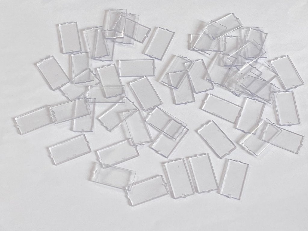 Partij 50x nieuwe 1x2x3 doorzichtige Lego ramen/glas