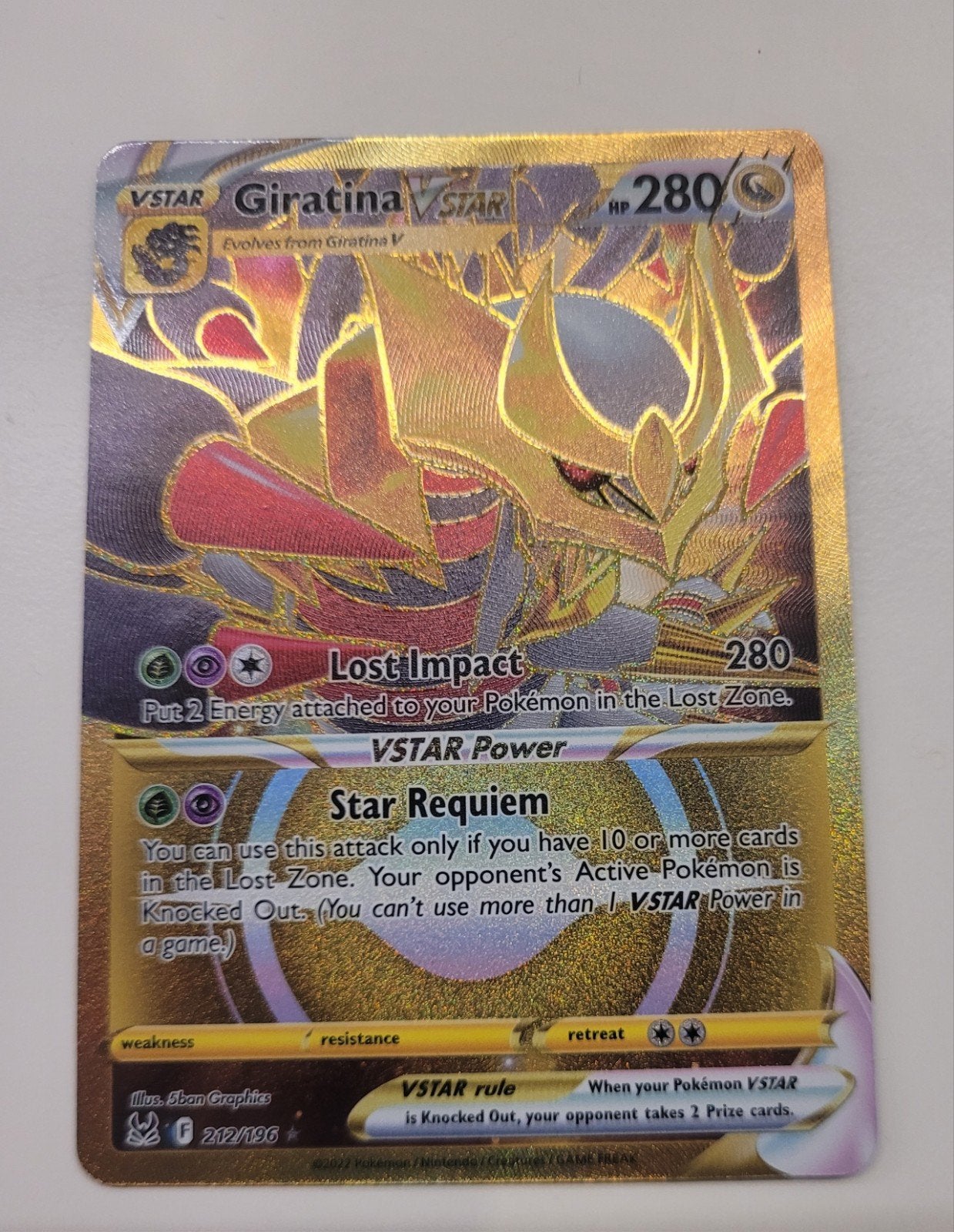 Giratina Vstar Gold, Ophalen, Zo goed als nieuw, Losse kaart