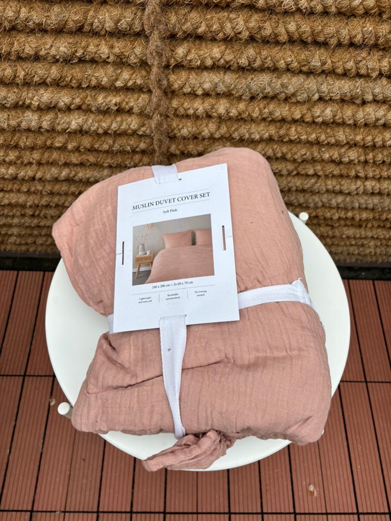 Muslin Duvet beddengoed, Dekbedovertrek, Ophalen of Verzenden, Roze, Nieuw