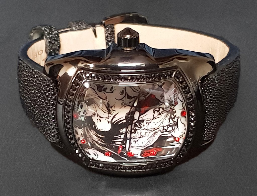 Zeer gelimiteerd HCW Black Widow horloge - 2 stingray banden, Overige merken, Leer, Staal, Polshorloge