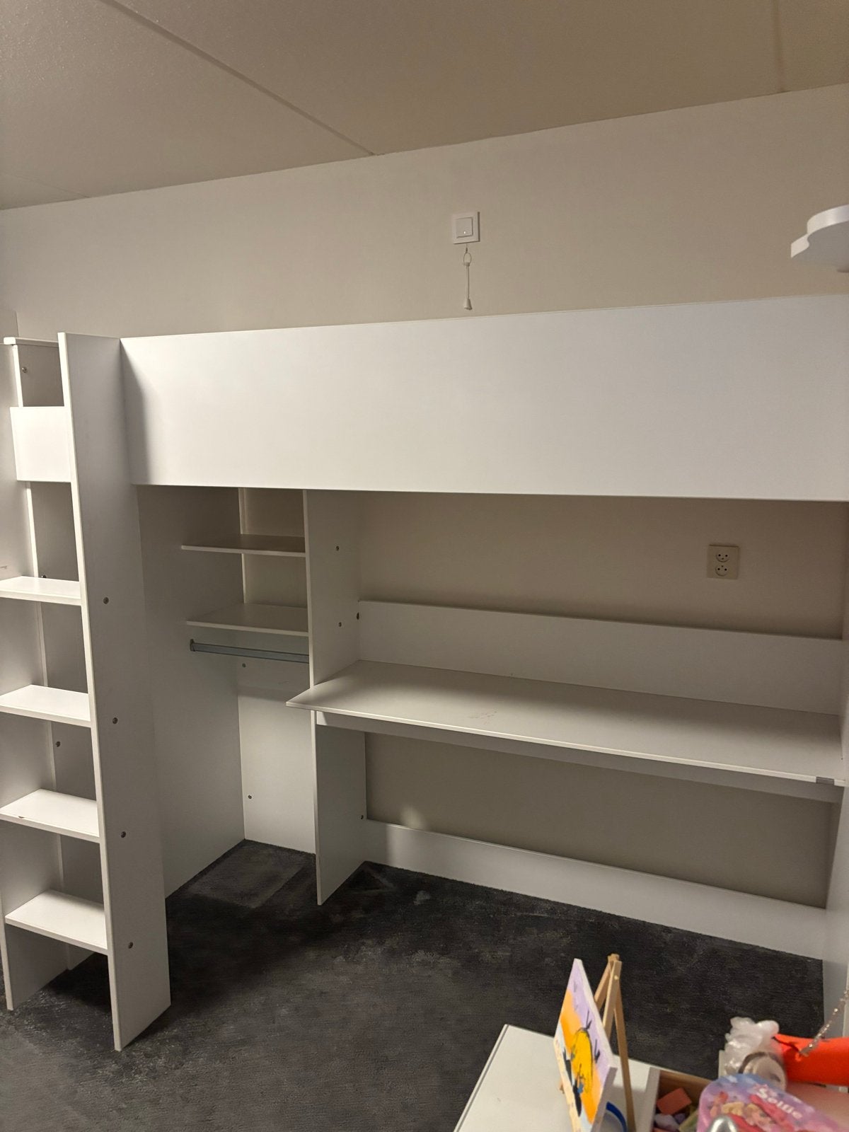 Hoogslaper wit met bureau en opbergruimte, Ophalen, Gebruikt, Hoogslaper