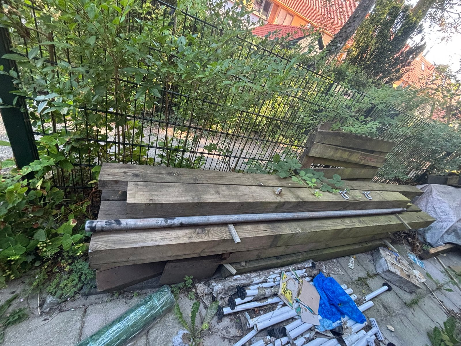 Douglas balken 10 stuks 15x15 plus minis 3 m, Ophalen of Verzenden, Gebruikt, 250 cm of meer, Balken