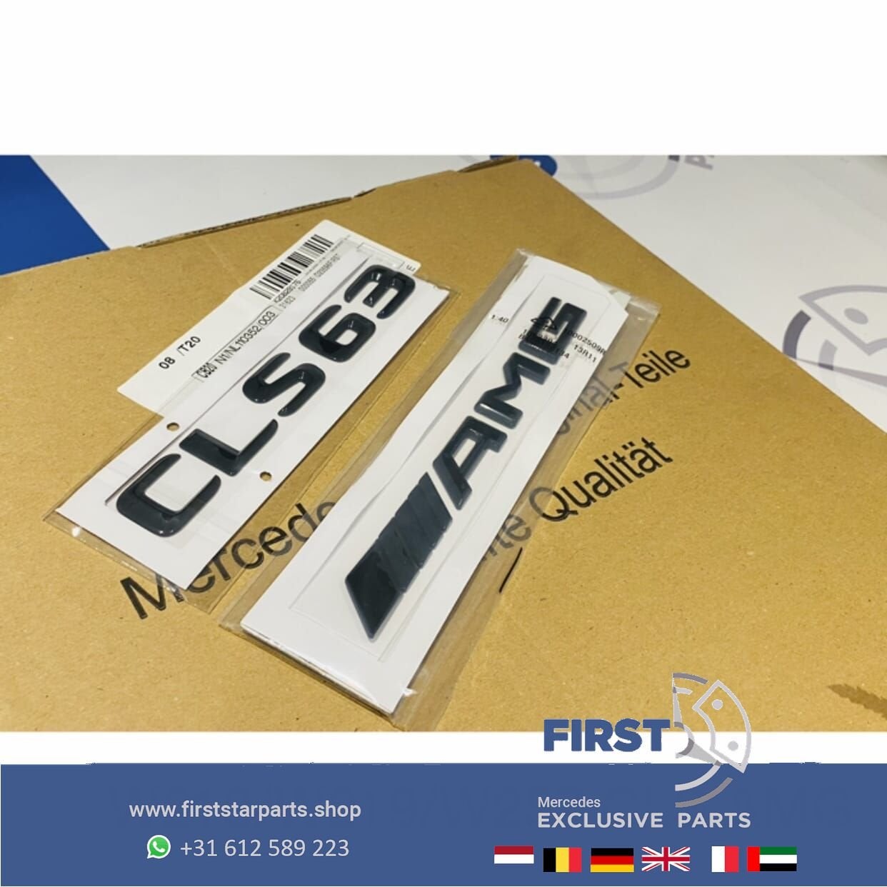 W218 W219 W257 CLS63 AMG LOGO SET ZWART CLS 63 EMBLEMEN SET, Gebruikt, -, Ophalen of Verzenden, -