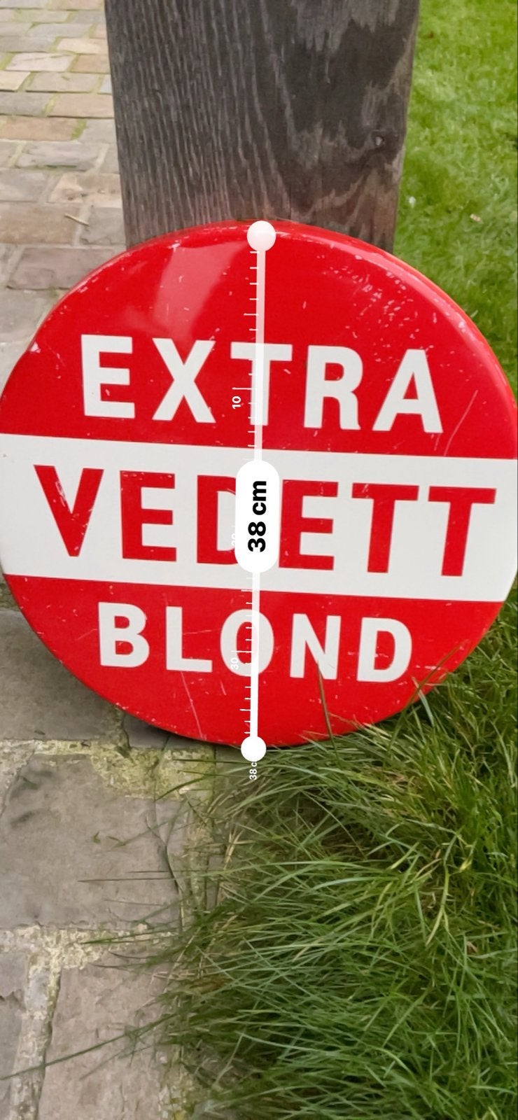 Extra Vedett Blond Reclamebord - 38 cm, Ophalen of Verzenden, Gebruikt, Reclamebord