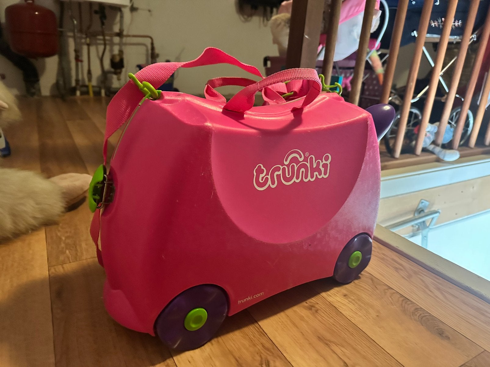 trunki roze koffer, Sieraden, Tassen en Uiterlijk, Koffers, Ophalen, Hard kunststof, Minder dan 50 cm, Zo goed als nieuw