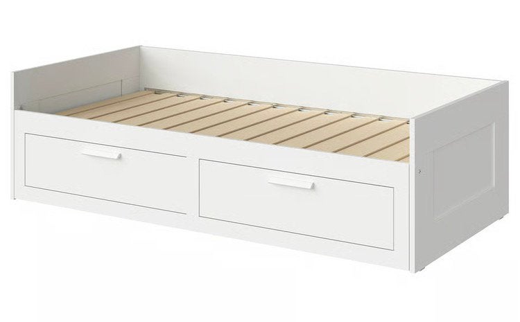 Ikea Brimnes bed met lades, Ophalen, Gebruikt, Wit, Tweepersoons